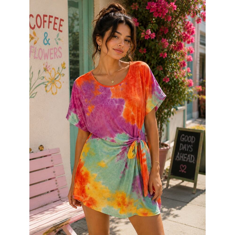 BloomChic | Tie-Dye Side Tie Mini Dress